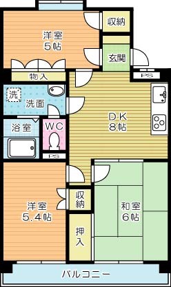 プレアール足立 303号室 間取り