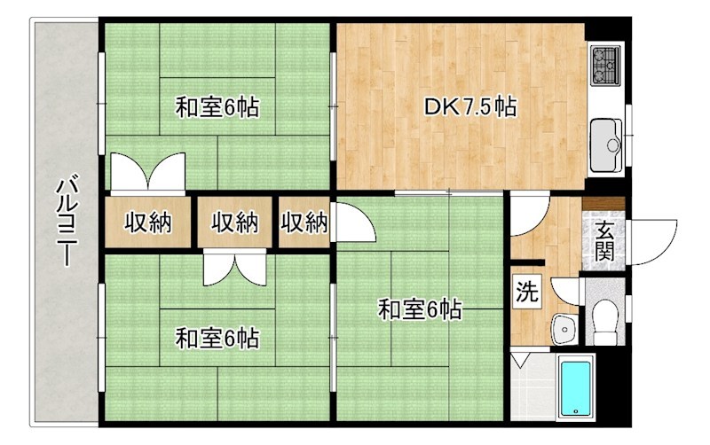ＰＬＥＡＳＴ曽根     206号室 間取り