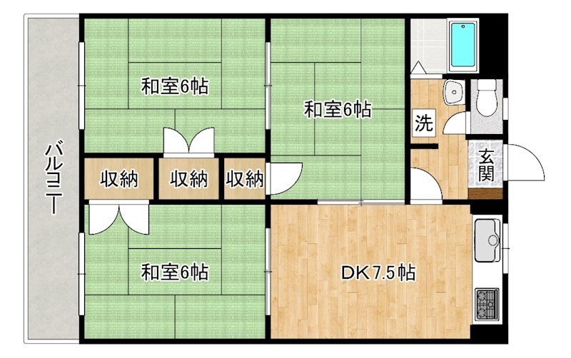 ＰＬＥＡＳＴ曽根     201号室 間取り
