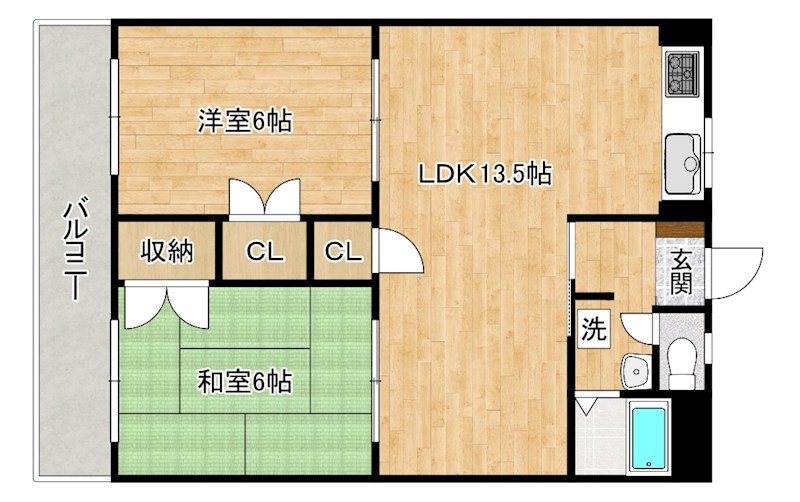 ＰＬＥＡＳＴ曽根     303号室 間取り