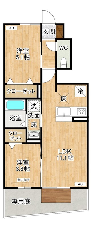 D-ROOM　N.T 102号室 間取り