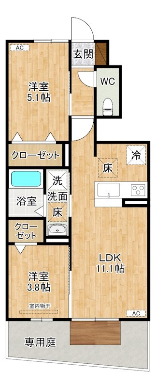 D-ROOM　N.T 105号室 間取り