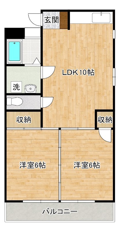 第２波多野ハイツ 101号室 間取り