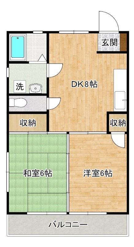 第２波多野ハイツ 204号室 間取り