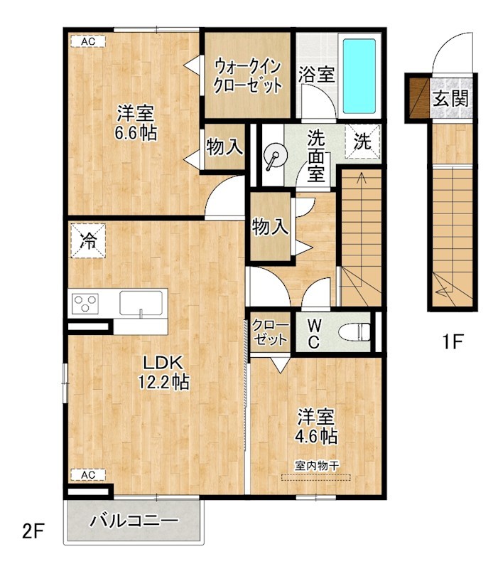 仮）D-ROOM下城野 203号室 間取り