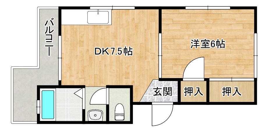 パークハイツ三萩野 201号室 間取り