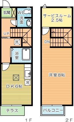 キューブ南方 107号室 間取り