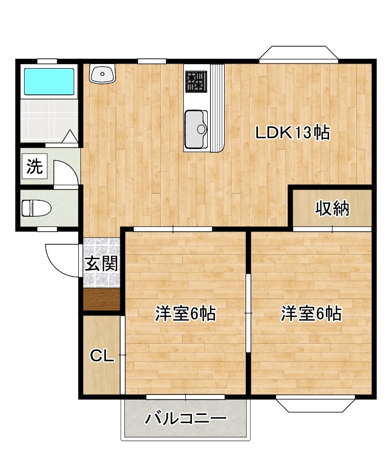 ベルエポック曽根 102号室 間取り
