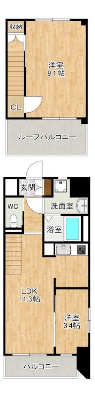 仮称）若富士町マンション   905号室 間取り