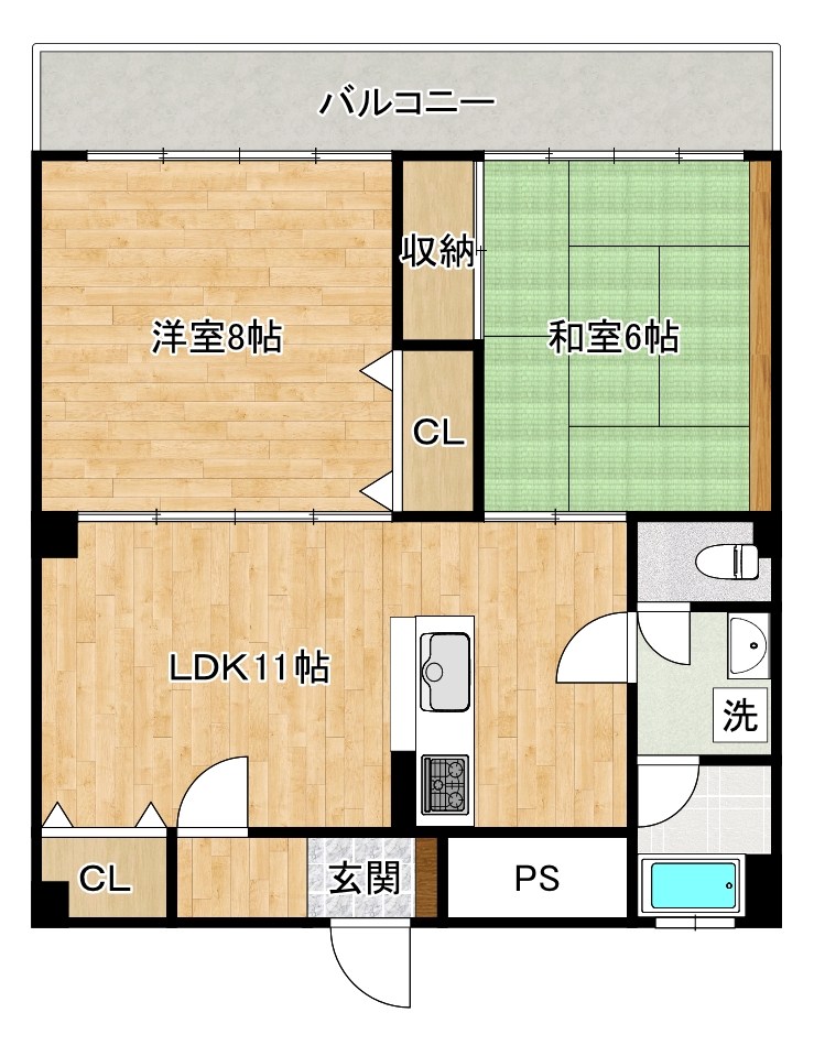 白萩光和ビル 302号室 間取り