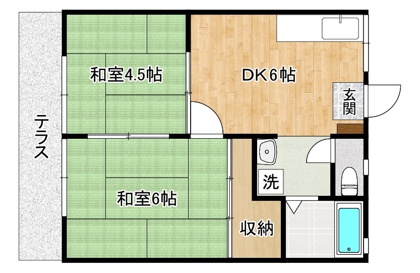 パナハイツさつき  102号室 間取り