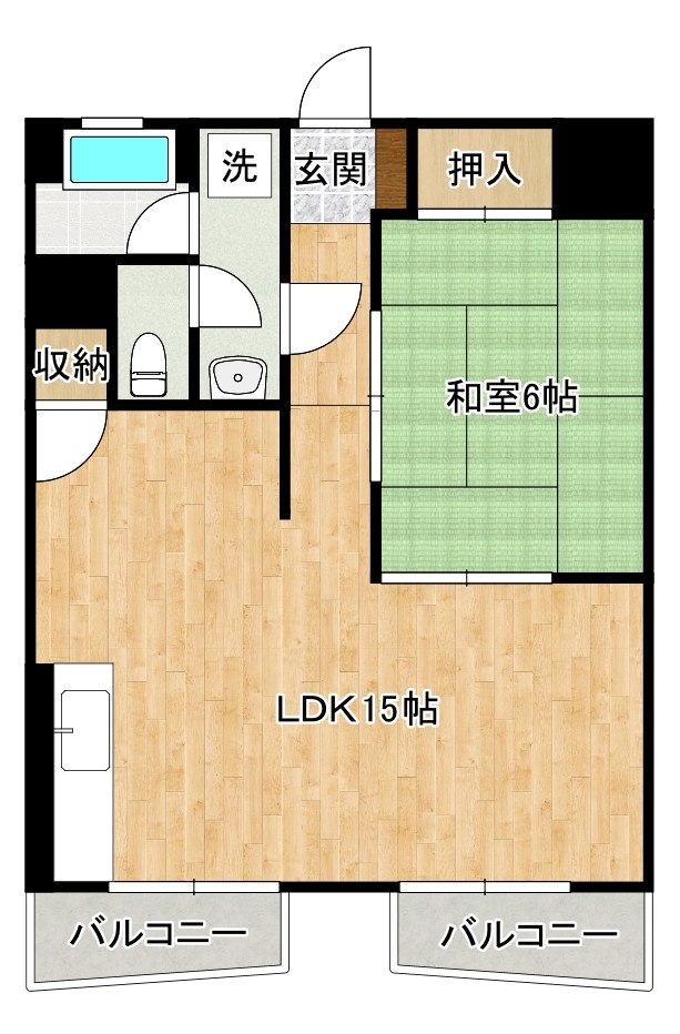 以和貴ビル ４－Ｆ号室 間取り