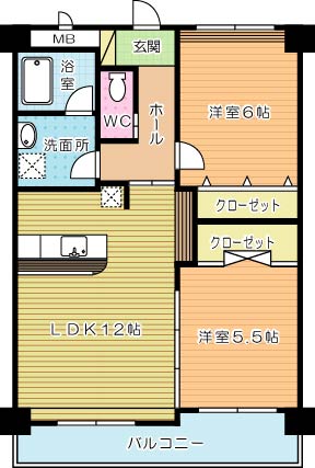 メゾンドソレイユ  107号室 間取り