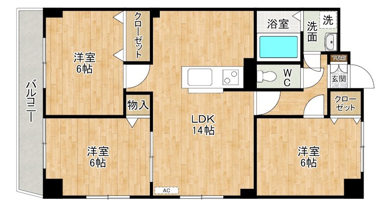 ロージュマン黄金町 101号室 間取り