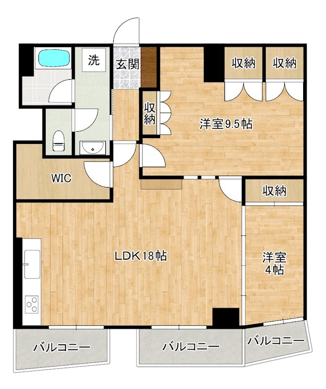 以和貴ビル ６ーI号室 間取り