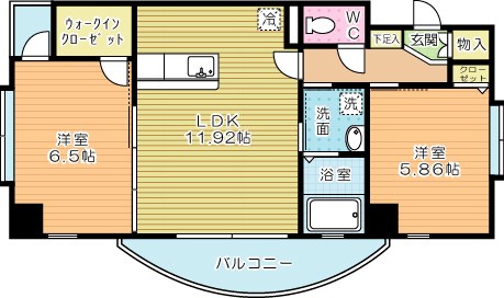 サンシャインⅡ 401号室 間取り