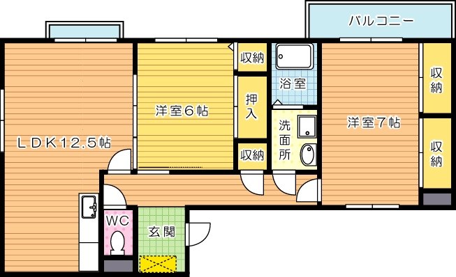 リリーフ浅川Ⅱ  401号室 間取り