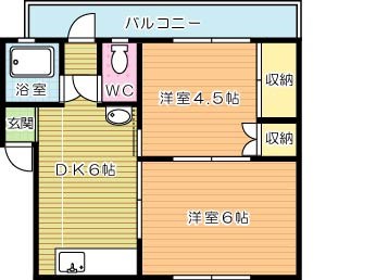 菜園場コーポ 402号室 間取り