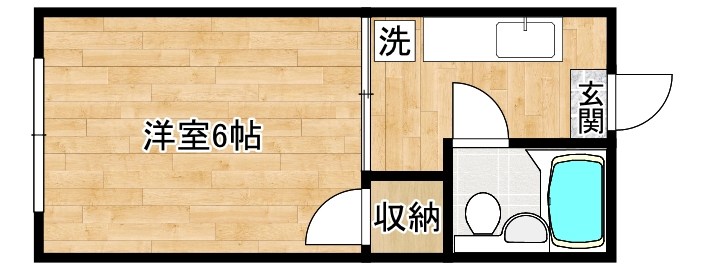 オアシス中原東　B棟   101号室 間取り