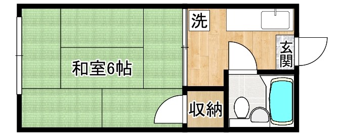 オアシス小芝 208号室 間取り