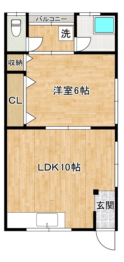 竹和荘 205号室 間取り