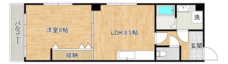 I.T浅生BLD 302号室 間取り