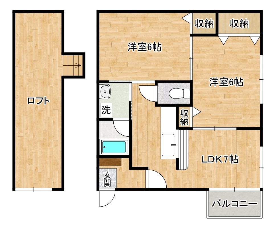 コーポカーペンターⅡ 202号室 間取り