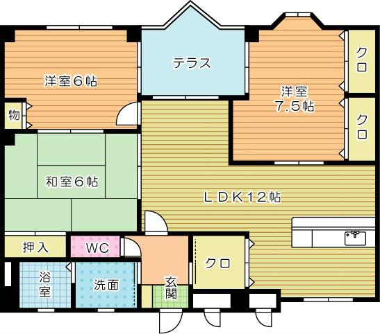 レイブリック東水町 103号室 間取り