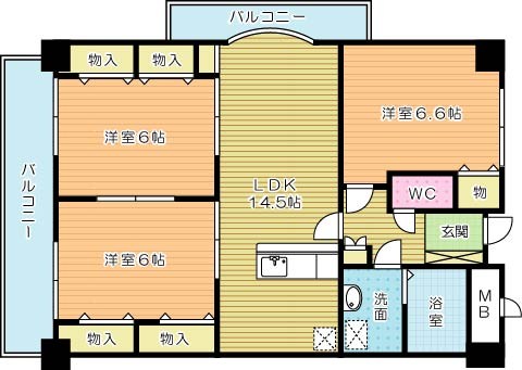 レイブリック若園 301号室 間取り