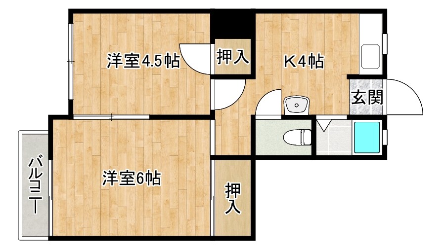 ハイツ奈香緒 201号室 間取り