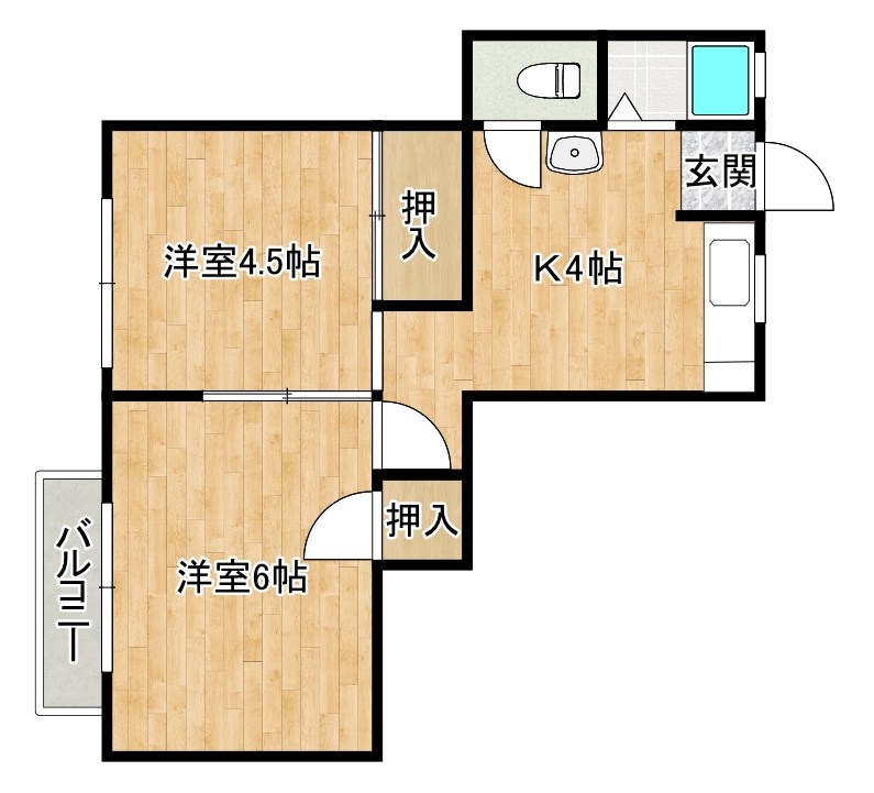 ハイツ奈香緒 202号室 間取り