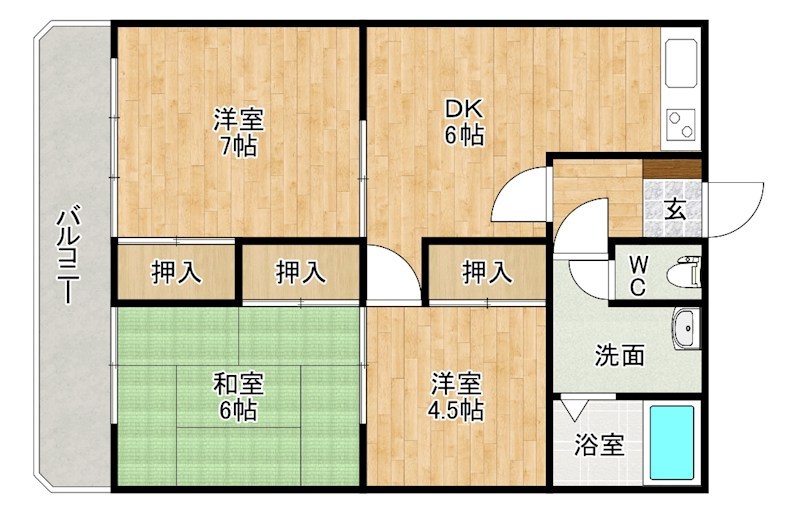 エーコービル 402号室 間取り