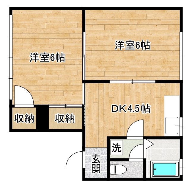 ハイツ大信 203号室 間取り