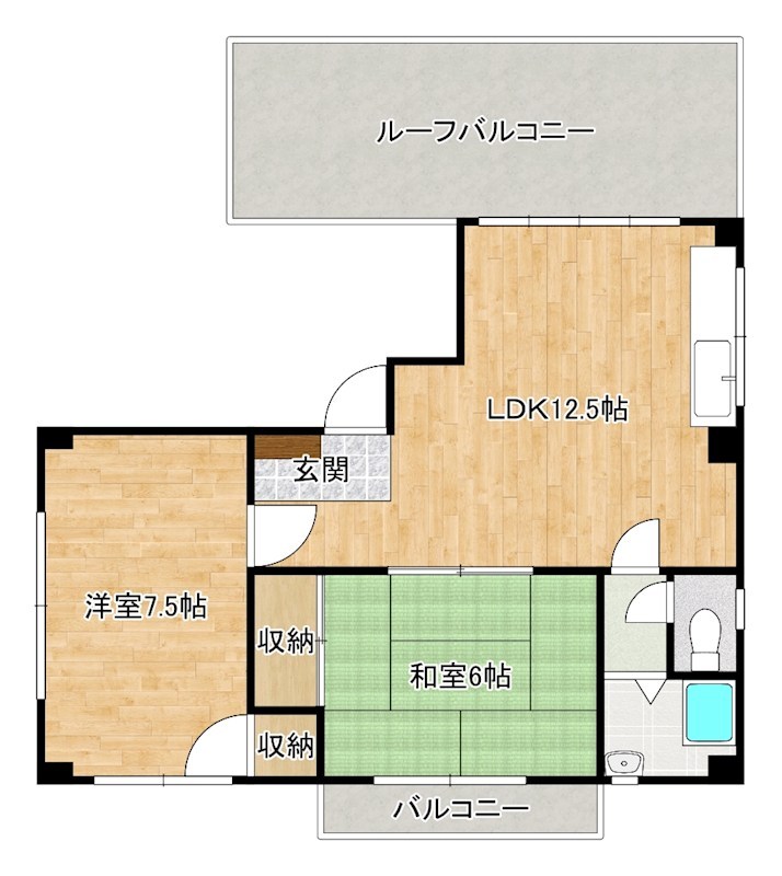 野坂ハイツ  401号室 間取り