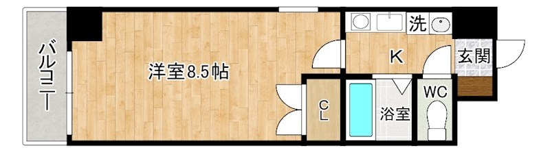 エンゼルコート清水  702号室 間取り