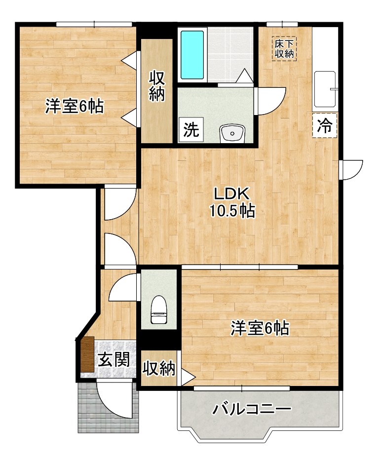 コーポラスカームⅡ 102号室 間取り