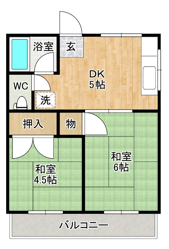 寿苑  E号室 間取り