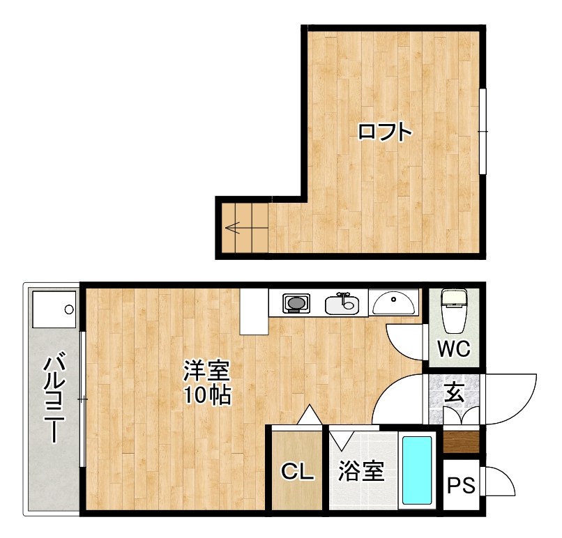 オリエンタル朝日ヶ丘   408号室 間取り
