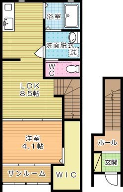 Ｃａｌｍｅ ｃｒｉｑｕｅ（カルムクライク）戸畑駅西ＷＥＳＴ棟 206号室 間取り