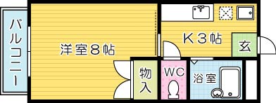 カルフール下曽根  202号室 間取り