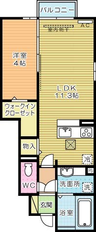 HN's D-room in 楡 108号室 間取り