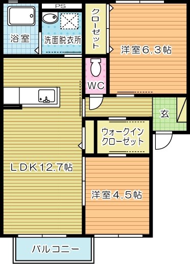 クラヴィエ赤坂Ａ  203号室 間取り