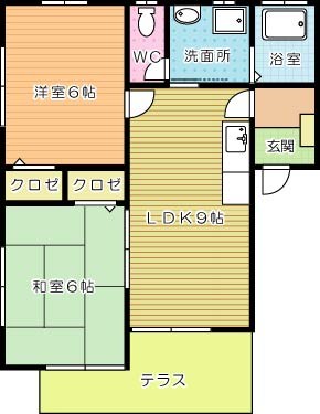シティベール横代Ｃ  102号室 間取り