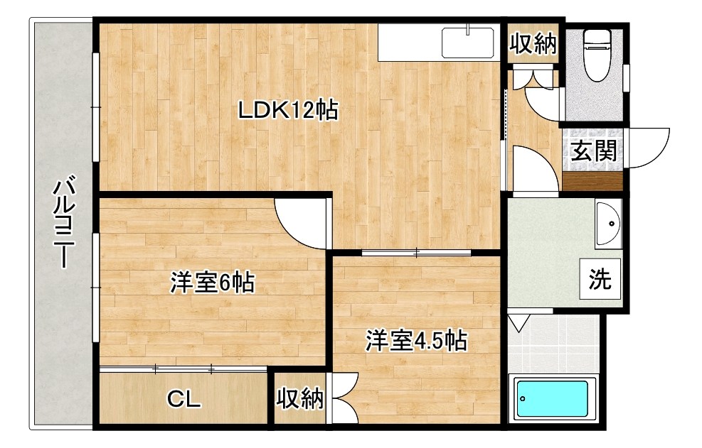 黄金ハイツ 402号室 間取り