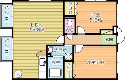 アムールＮ・ＫⅡ 102号室 間取り