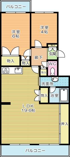 エメラルドマンション南小倉Ｃ棟 308号室 間取り
