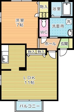 グリーンヒルⅡ  203号室 間取り