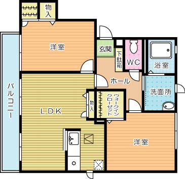 ヴィラパルコⅡ　Ｂ棟 201号室 間取り