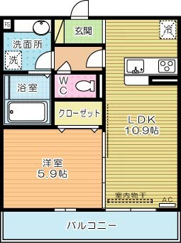 ザ・レジデンスBonjono West（ザ・レジデンスボンジョーノ　ウエスト）  203号室 間取り
