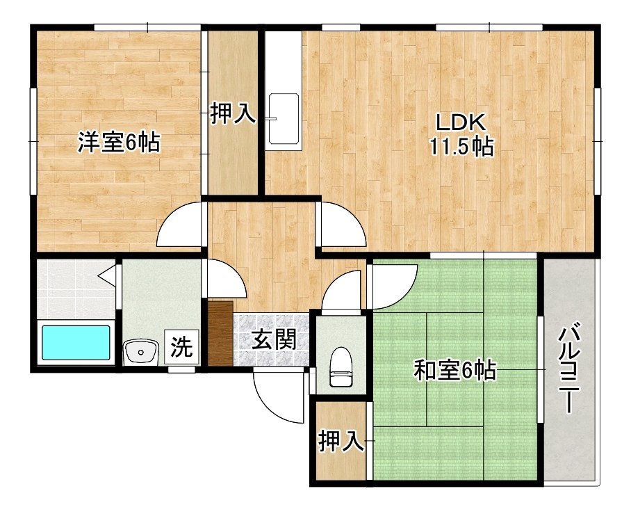 リラハイム 202号室 間取り